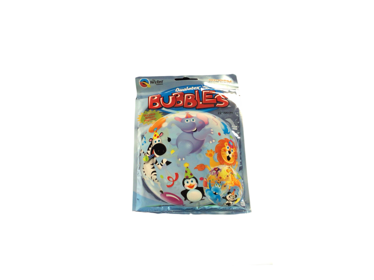 Qualatex Standard Bubble Balloon - Clear bubble animals with party hats
