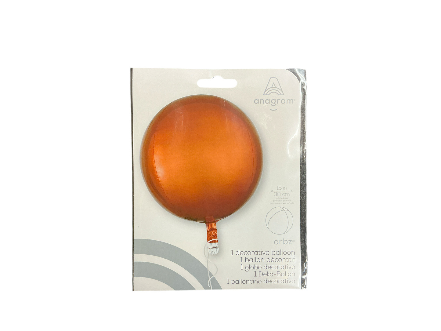 Anagram Standard Mylar Balloon - Orbz Burnt Orange
Inflated size: 15in
Perfect for all occasions