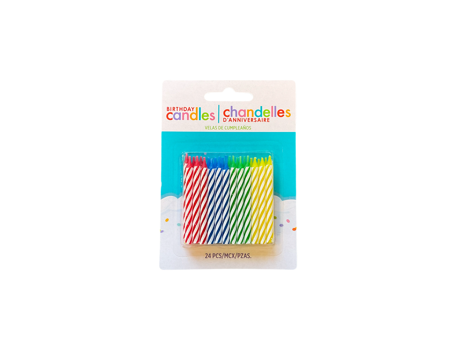Amscan Stripes birthday candles
Assorted Colors- red, blue, green, yellow
24 PCS