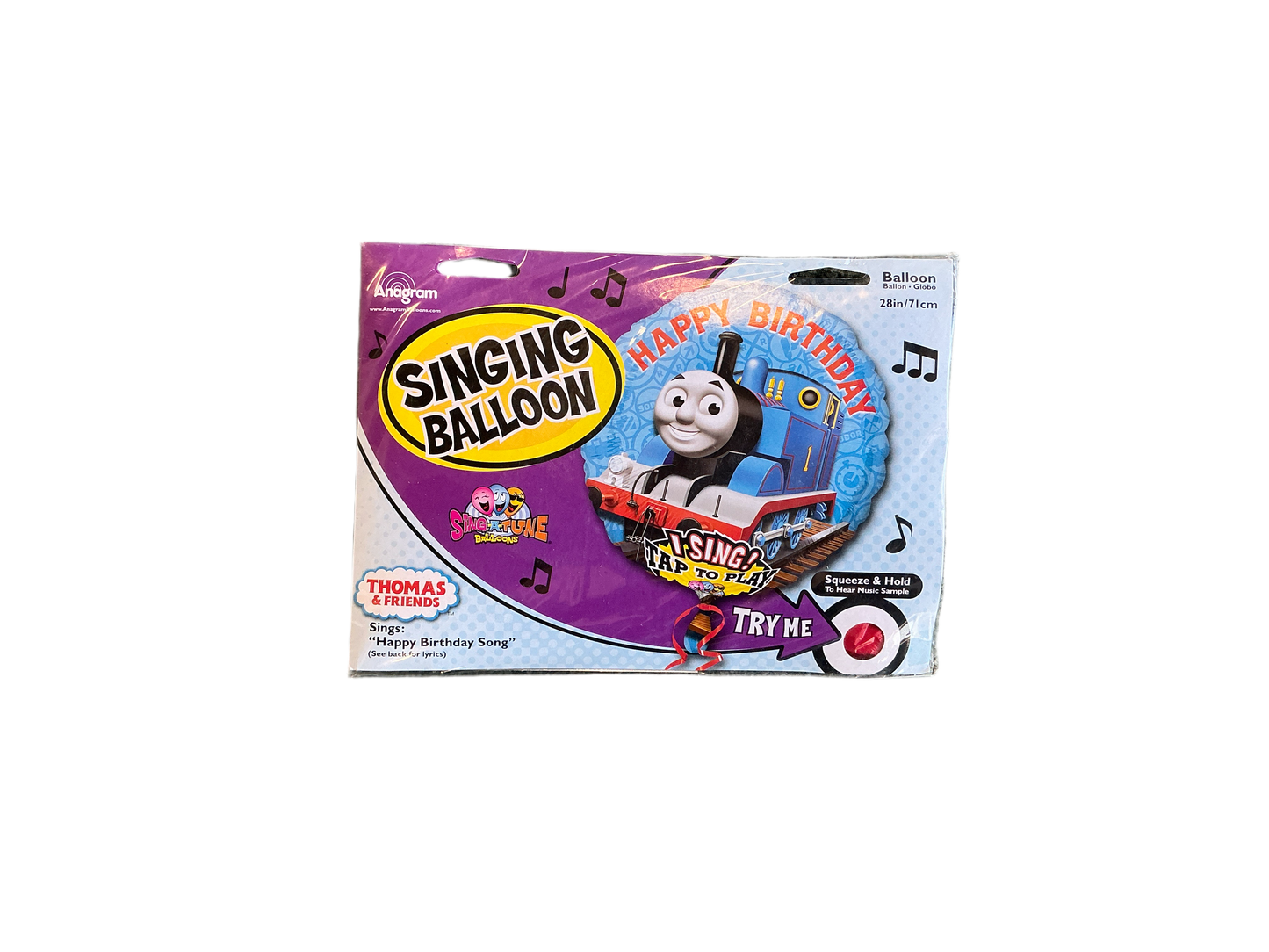 Anagram Singing Mylar Balloon - Happy Birthday Thomas & Friends
Sings: Happy Birthday Song
UnInflated size: 28in