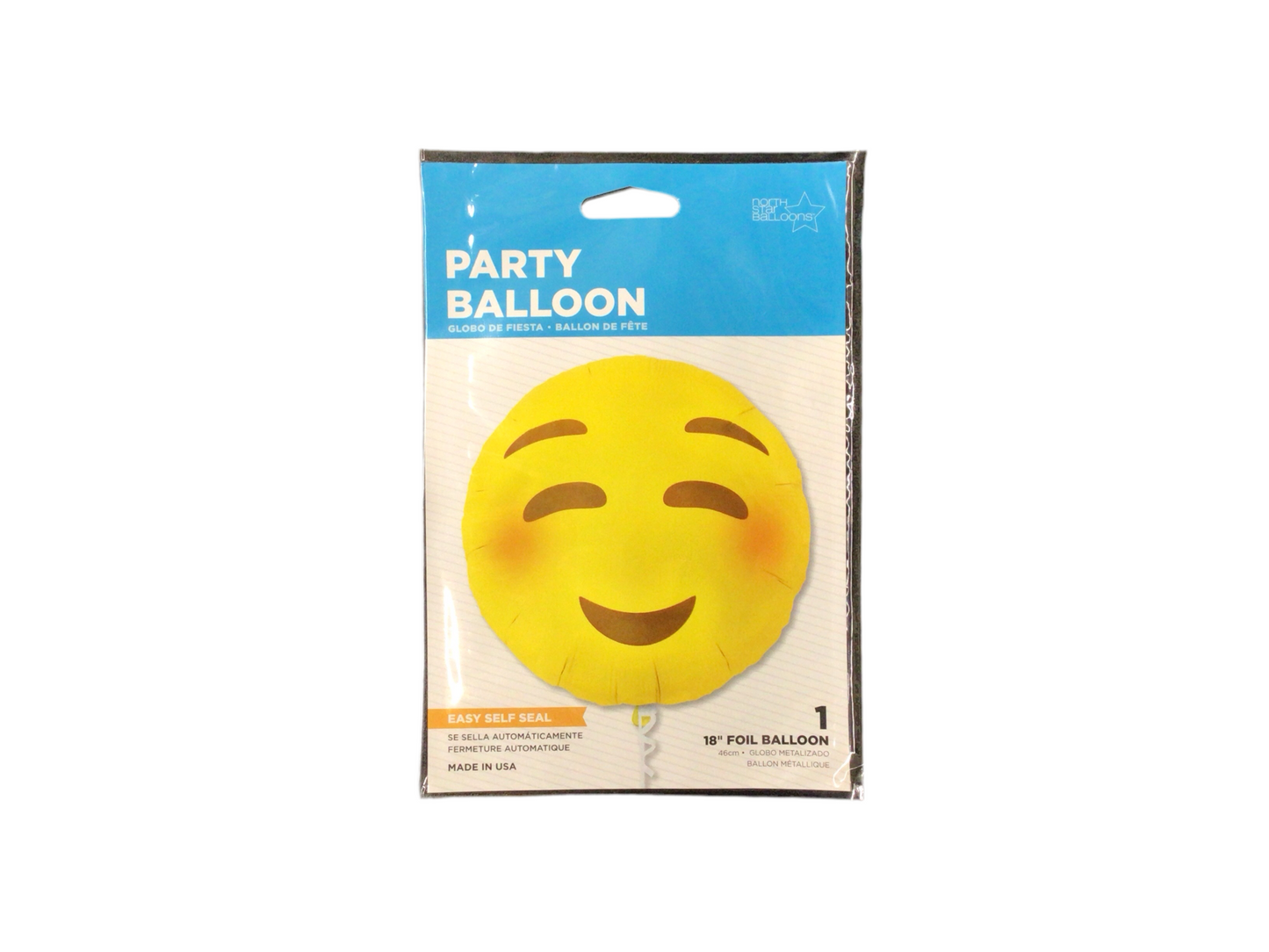 Standard Mylar Balloon - Round Emoji Blushing
Yellow balloon with blushing emoji face
Inflated size: 18in
A favorite for kids!