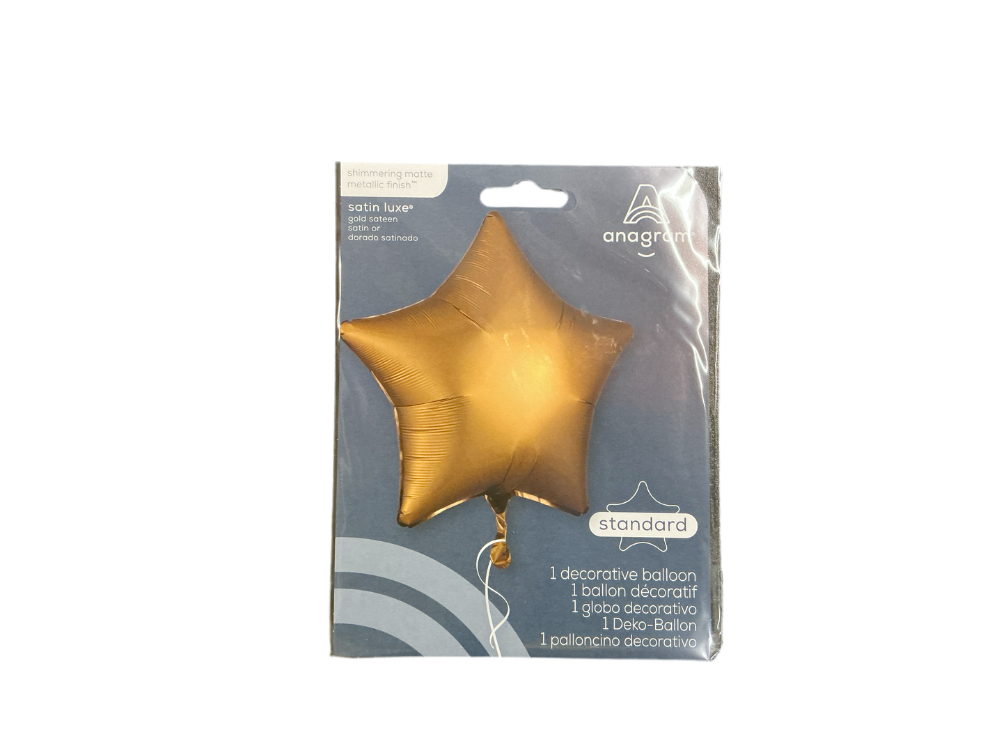 Anagram Standard Mylar Balloon - Star Gold Satin Luxe
Shimmering Matte Metallic Finish
Uninflated size: 19in
Perfect for all occasions