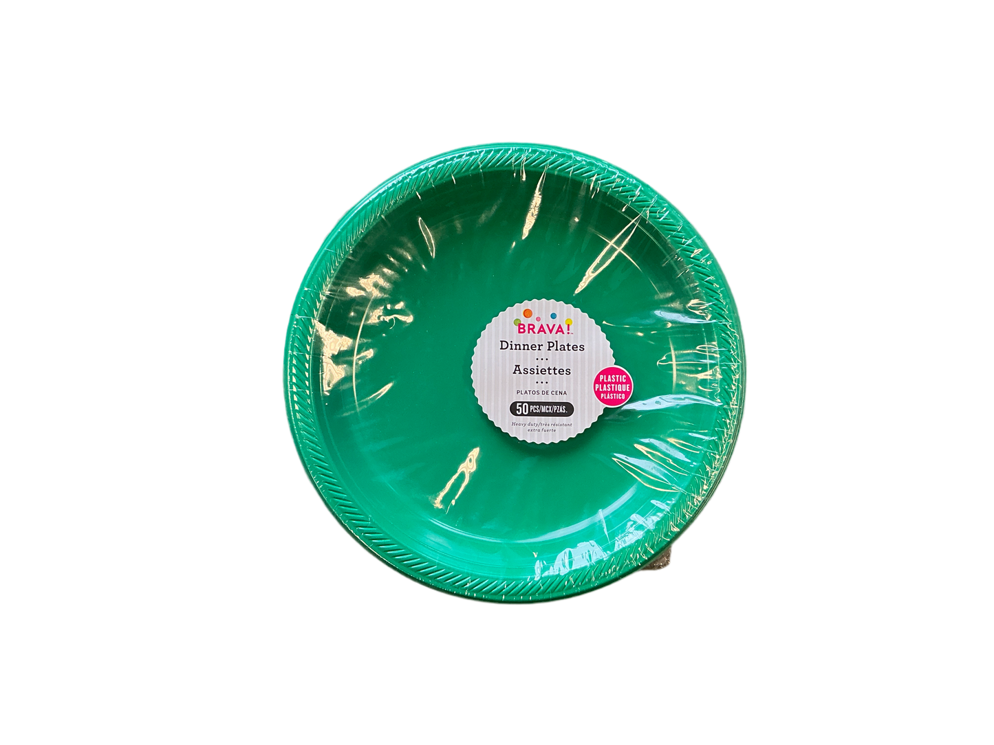 Brava Heavy Duty Plastic Dinner Plates 50PCS Green
10.25in