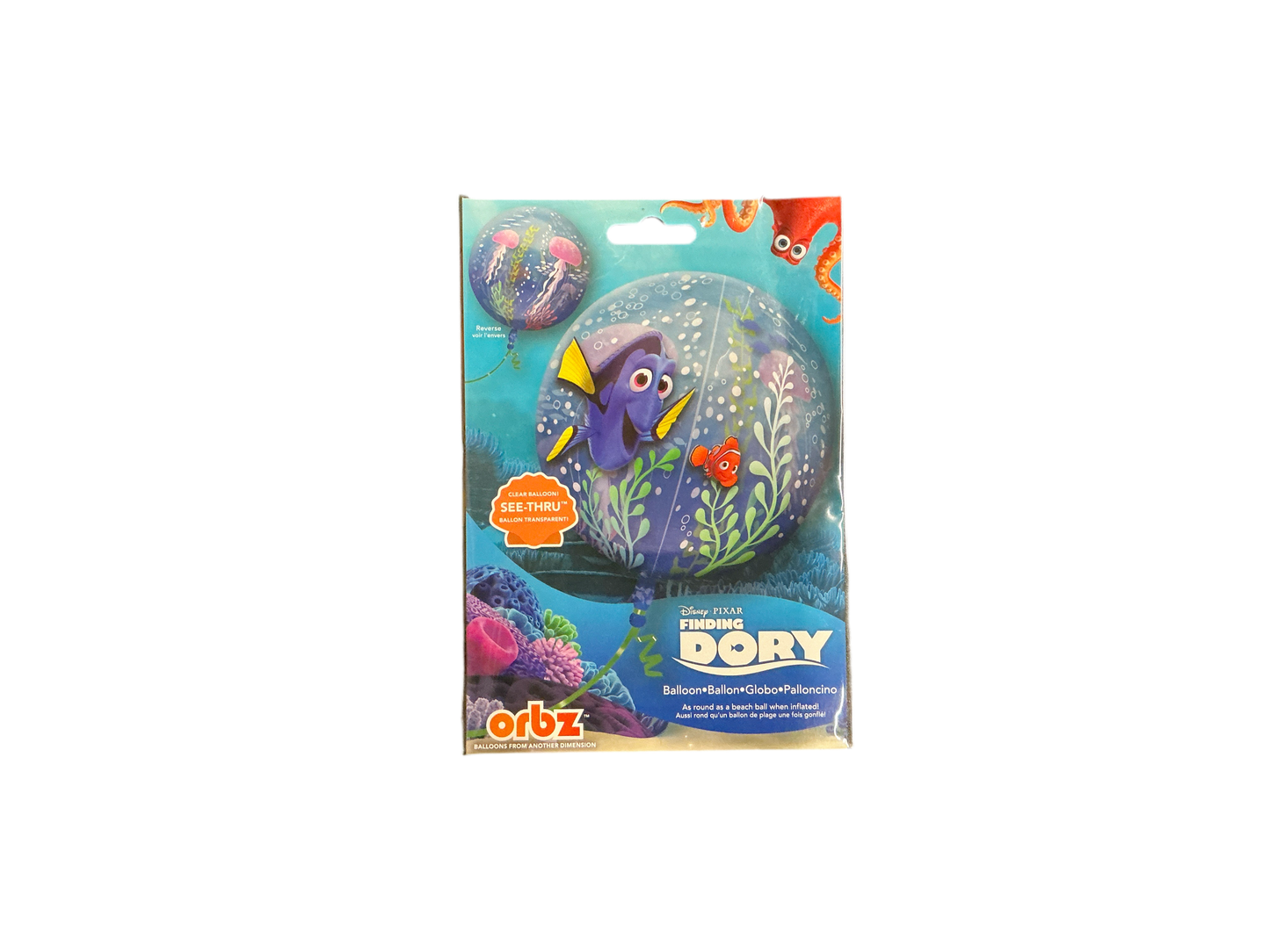Anagram Standard Mylar Balloon - Orbz Finding Dory
Clear balloon - see thru
Inflated size: 15in x 16in
Great for kids