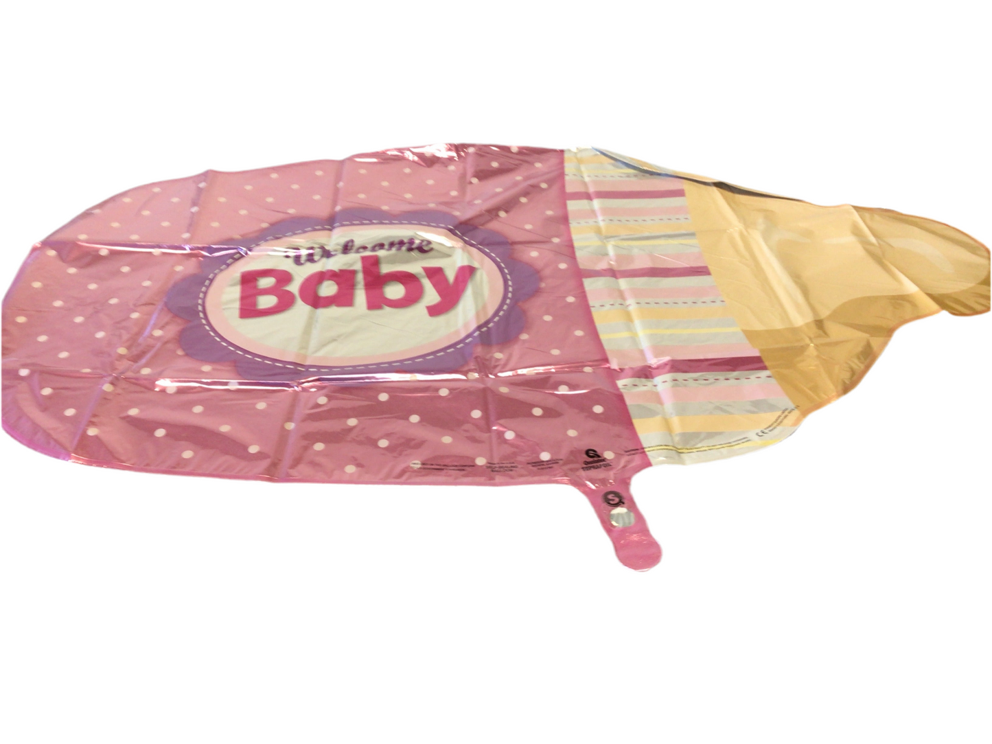 Qualatex Supershape Mylar Balloon - Pink bottle Welcome Baby