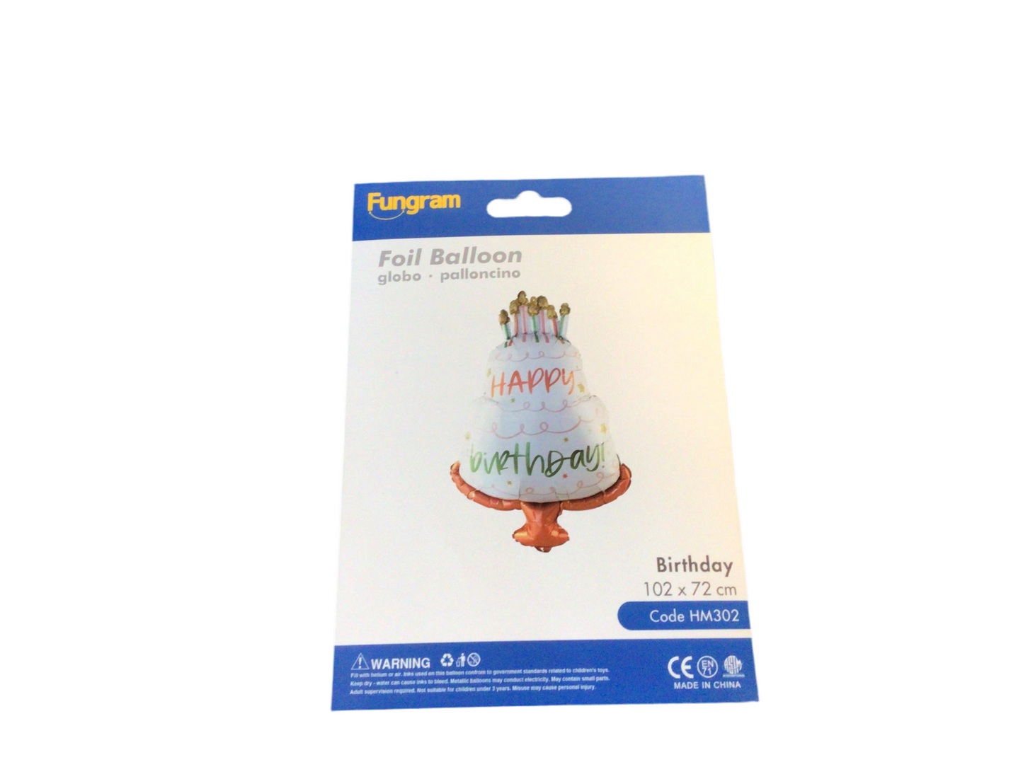 Fungram super shape Hm302Happy Birthday cake with candles on a stand
