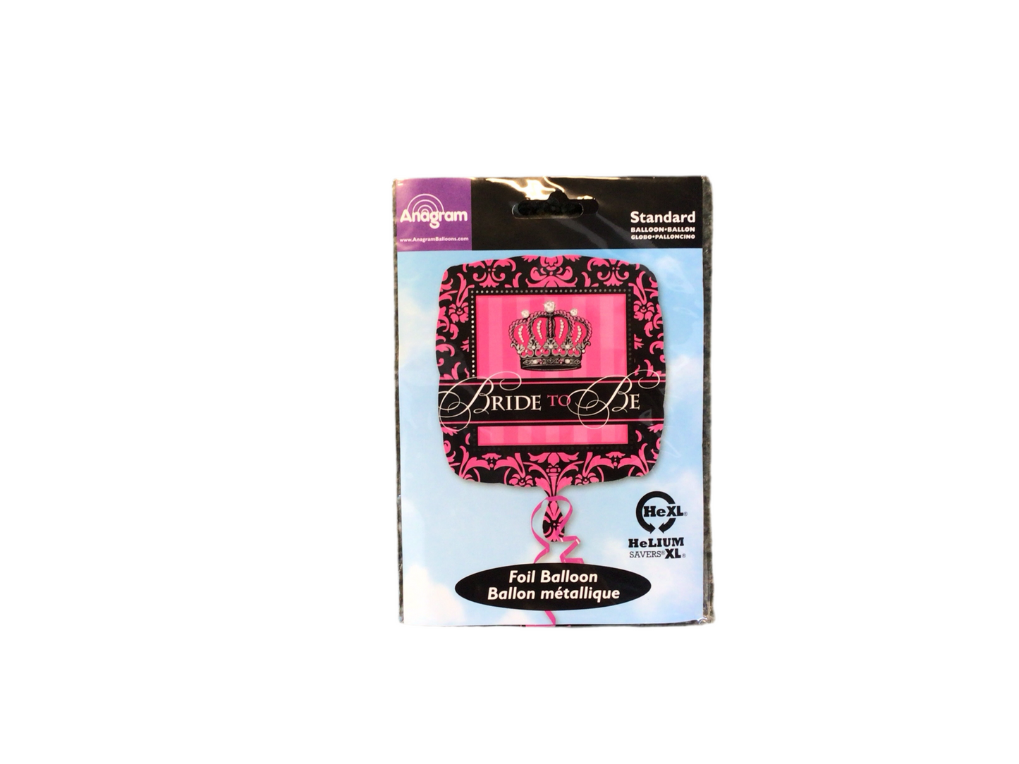 Anagram Standard Mylar Balloon - Square Bride to Be
Pink and black design with a crown. White and pink lettering
UnInflated size: 17in
Perfect addition for celebrating the bride to be in your life!