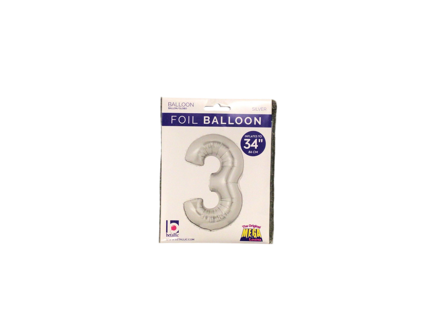 Silver Mylar Numbers
Available in 0-9
Inflated size: 34in