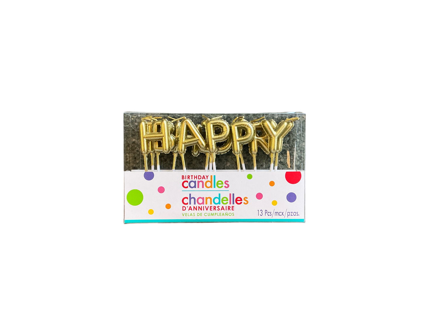 Amscan Happy Birthday letter candles 13PCS Gold
