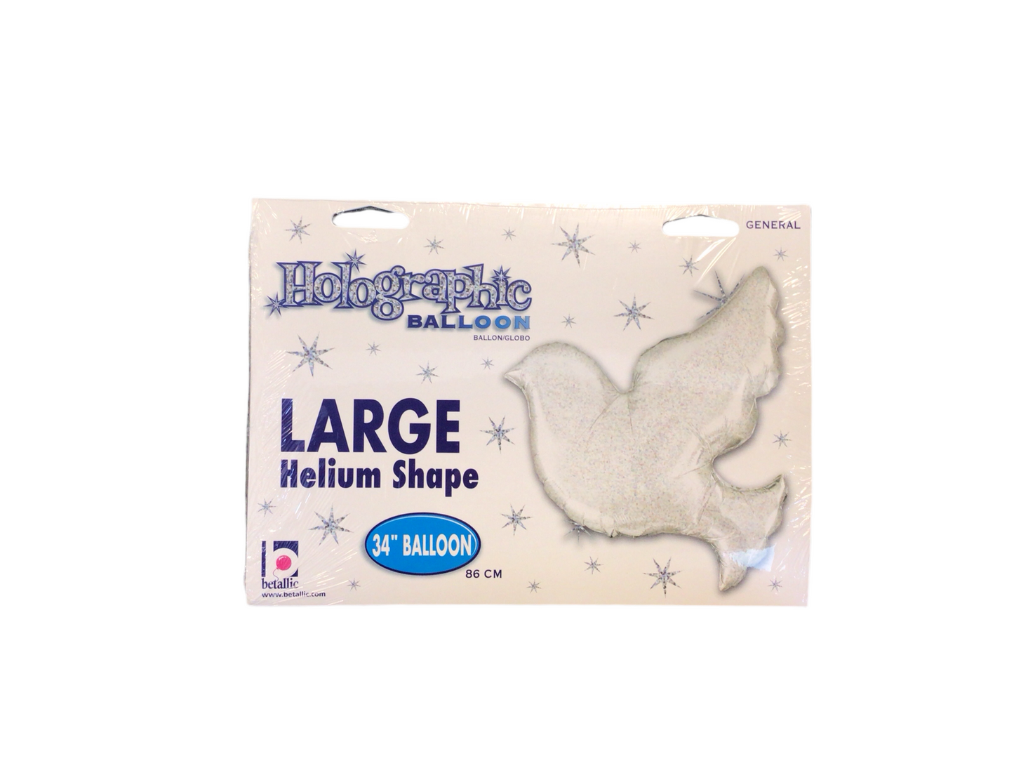 Betallic Supershape Mylar Balloon
Silver Holographic Dove
Inflated size: 36in
Perfect for weddings!