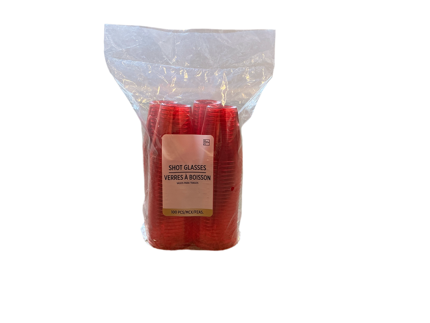Amscan plastic single use shot glasses 2 fl oz Red
