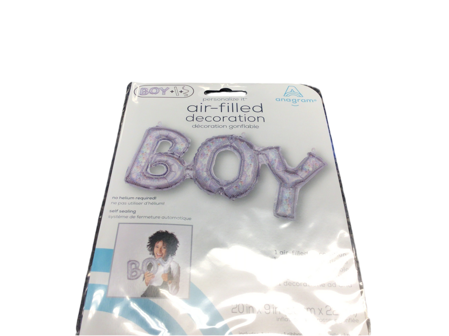 Anagram Air filled Mylar Balloon - Silver Boy