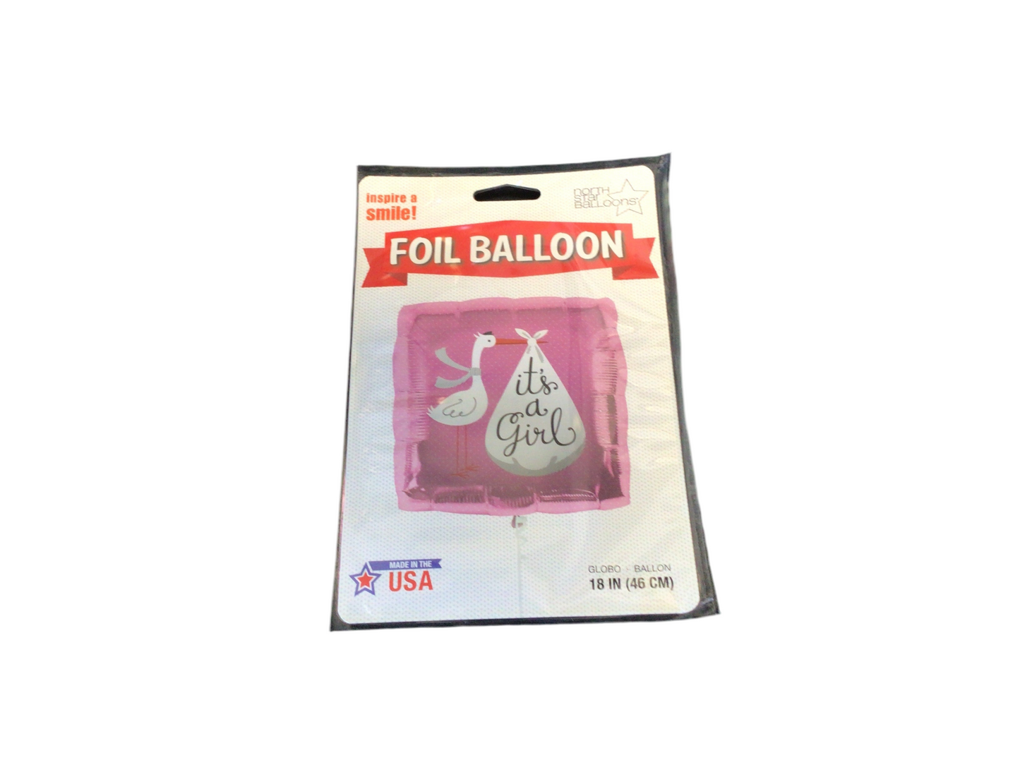 North Star Balloons standard Mylar Balloon - it’s a girl stork