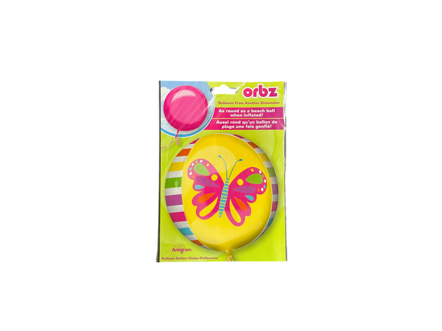 Anagram Standard Mylar Balloon - Orbz Butterfly Multicolor
Inflated size: 15in x 16in
Great for kids