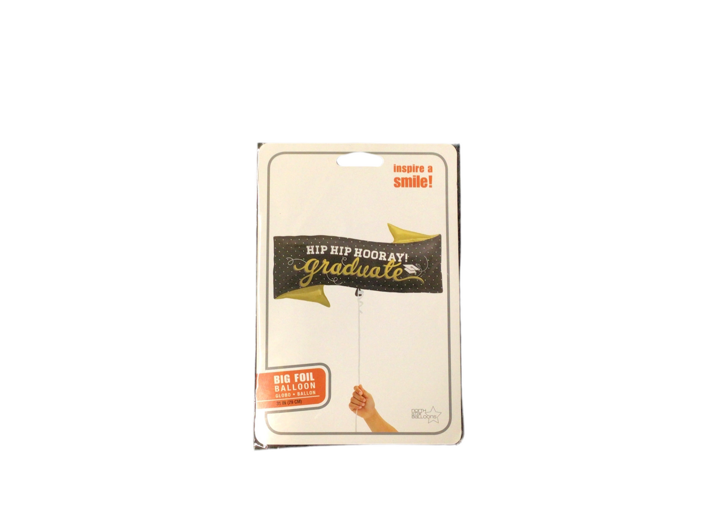Qualatex Supershape Mylar Balloon - Hip hip hooray! Graduate
Black and gold banner with silver stars
UnInflated size: 31in
Great for graduation parties