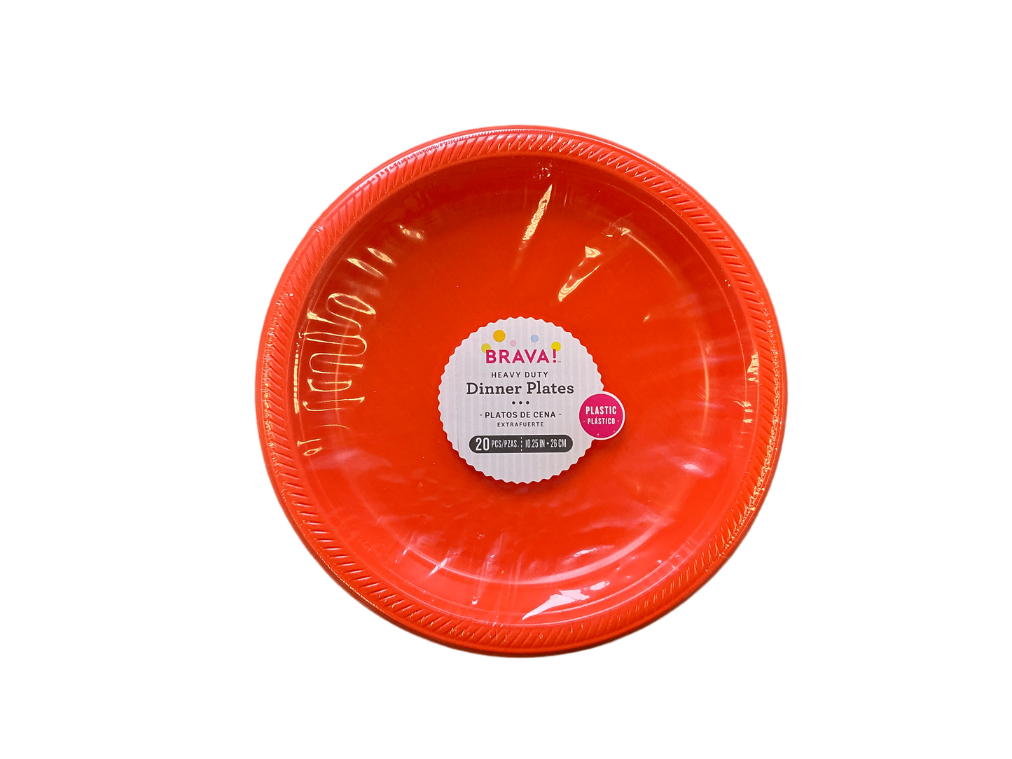 Brava Heavy Duty Plastic Dinner Plates 20PCS Orange
10.25in