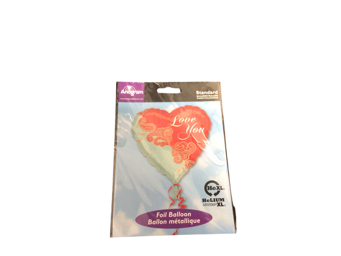 Anagram Standard Mylar Balloon - 2 color heart shaped I Love You