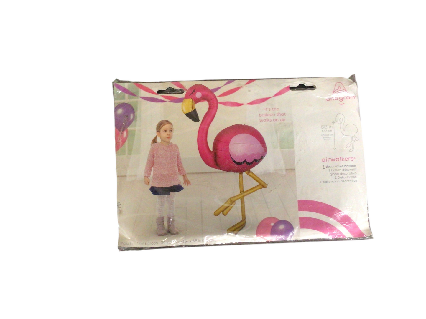 Anagram Air Walker Flamingo
Inflated size 68in tall