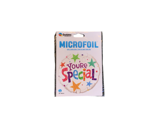 Qualatex Standard Mylar Balloon - Round “You’re Special” with multicolor stars

Inflated size: 18in

Perfect for all the special people in your life! 
