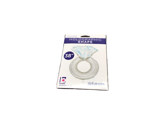 Betallic Supershape Mylar Balloon - Diamond Ring Holographic