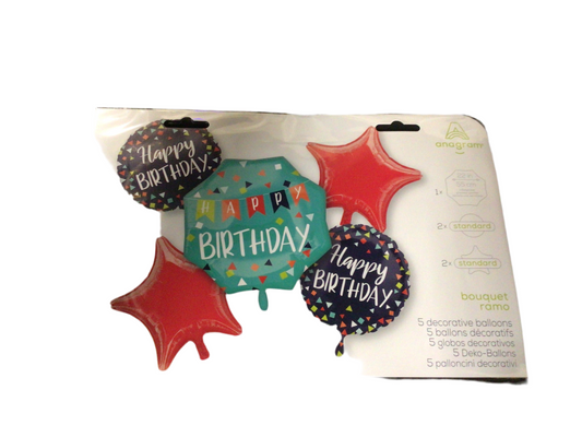 Anagram Mylar 5pc Balloon Boquet- Reason To Celebrate