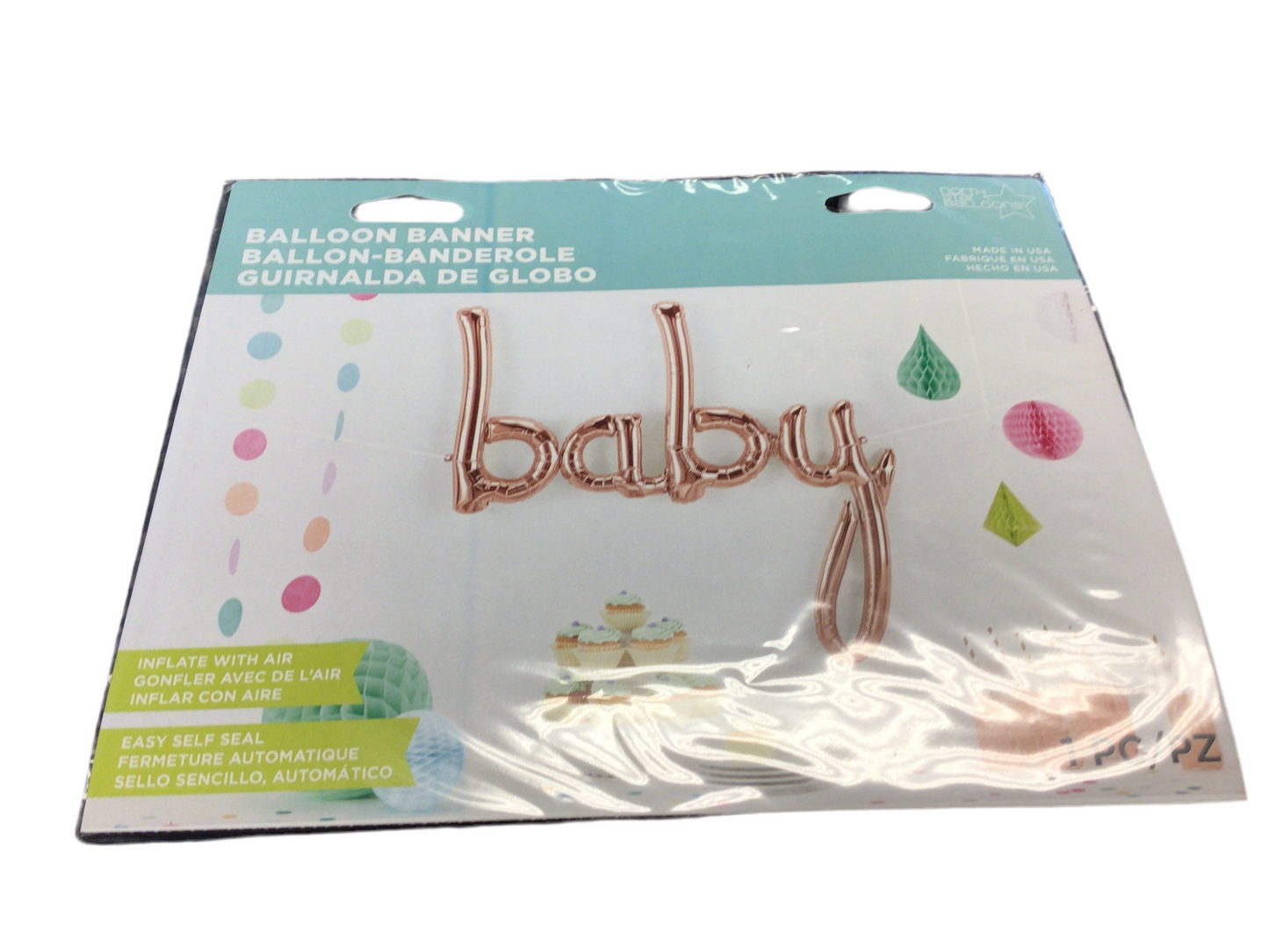 North star Air filled Script Mylar Balloon - Rose Gold Baby