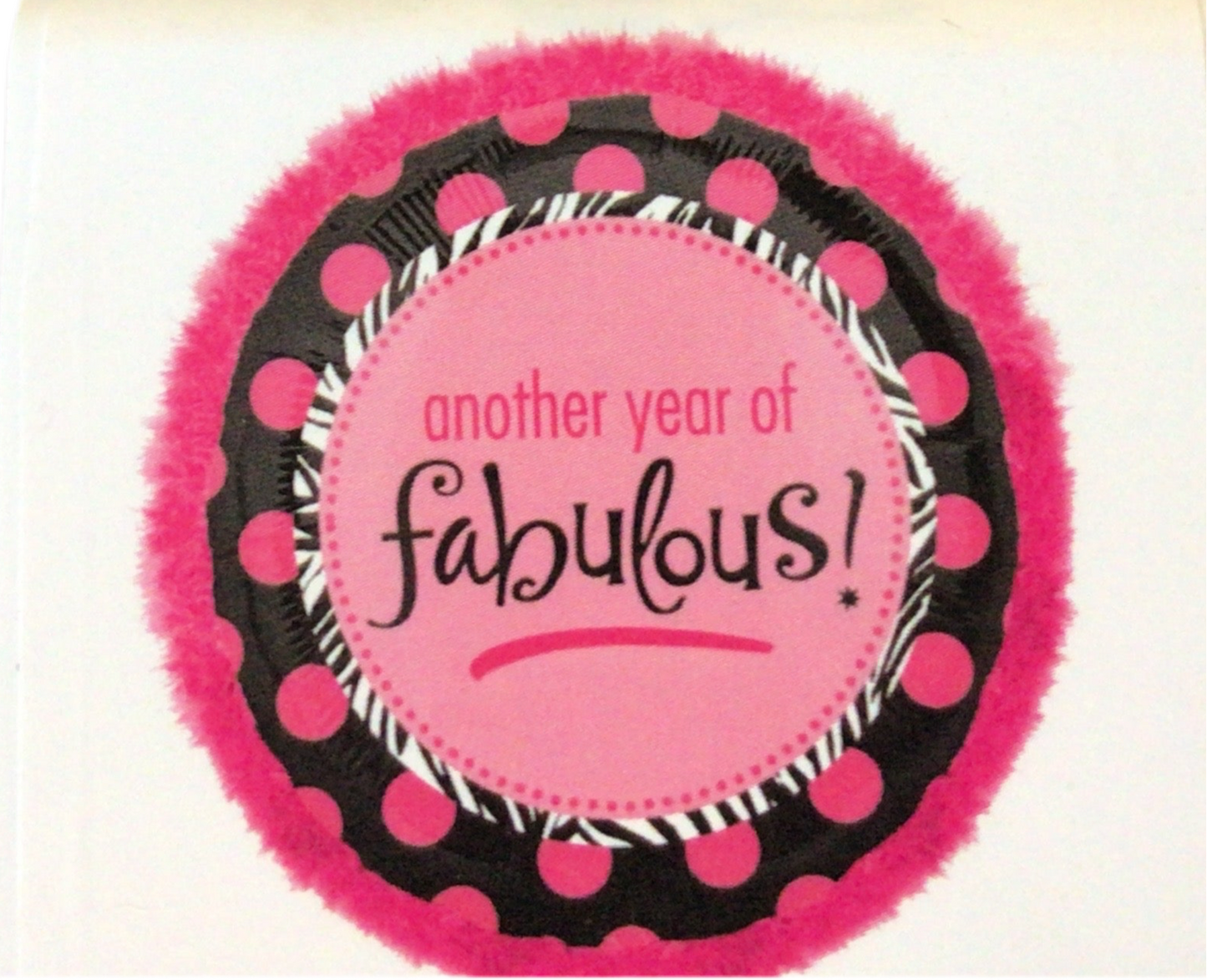 Anagram Supershape Mylar Balloon - Pink Marabou Heart Another Year Fabulous