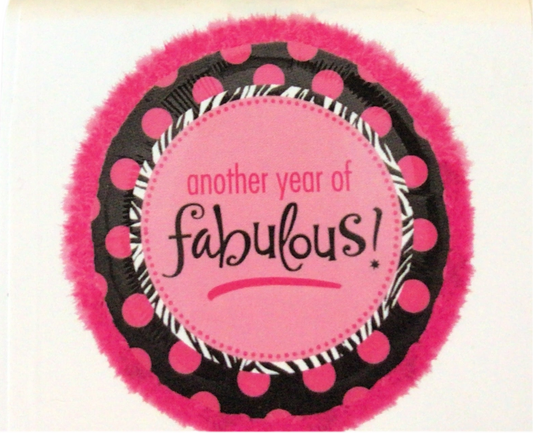 Anagram Supershape Mylar Balloon - Pink Marabou Heart Another Year Fabulous
