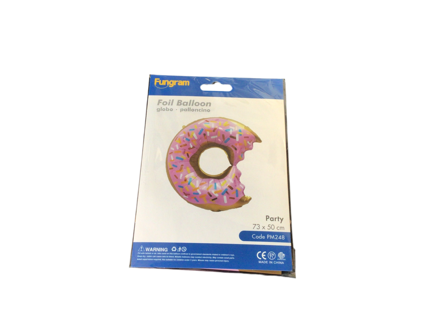 Fungram super shape Pm248 Pink Doughnut with sprinkles and a bite taken out of it