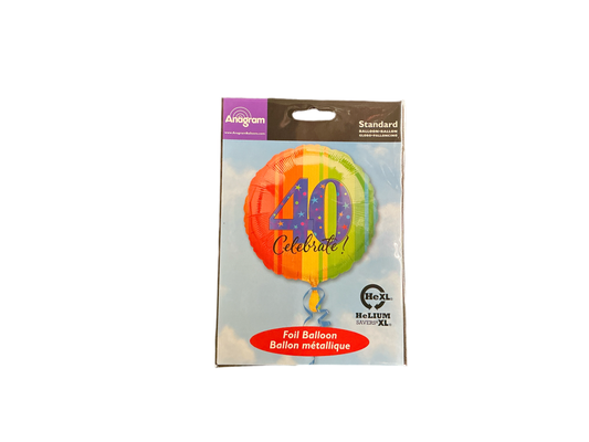 Anagram Standard Mylar Balloon - Round Celebrate! 40

Multicolored stripes

UnInflated size: 17in