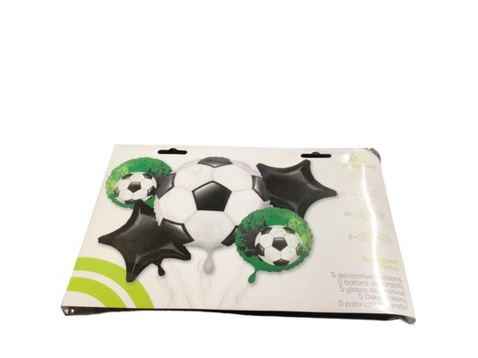 Anagram Mylar 5pc Balloon Boquet- Soccer
