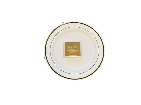 Premium Plastic Dinner Plates 20PCS

Gold & White

10.25in