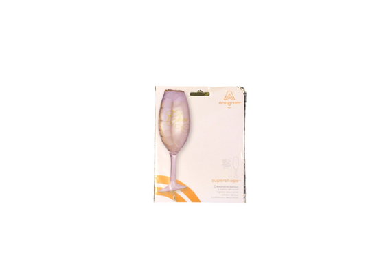 Anagram Supershape Mylar Balloon - Cheers Champagne Glass