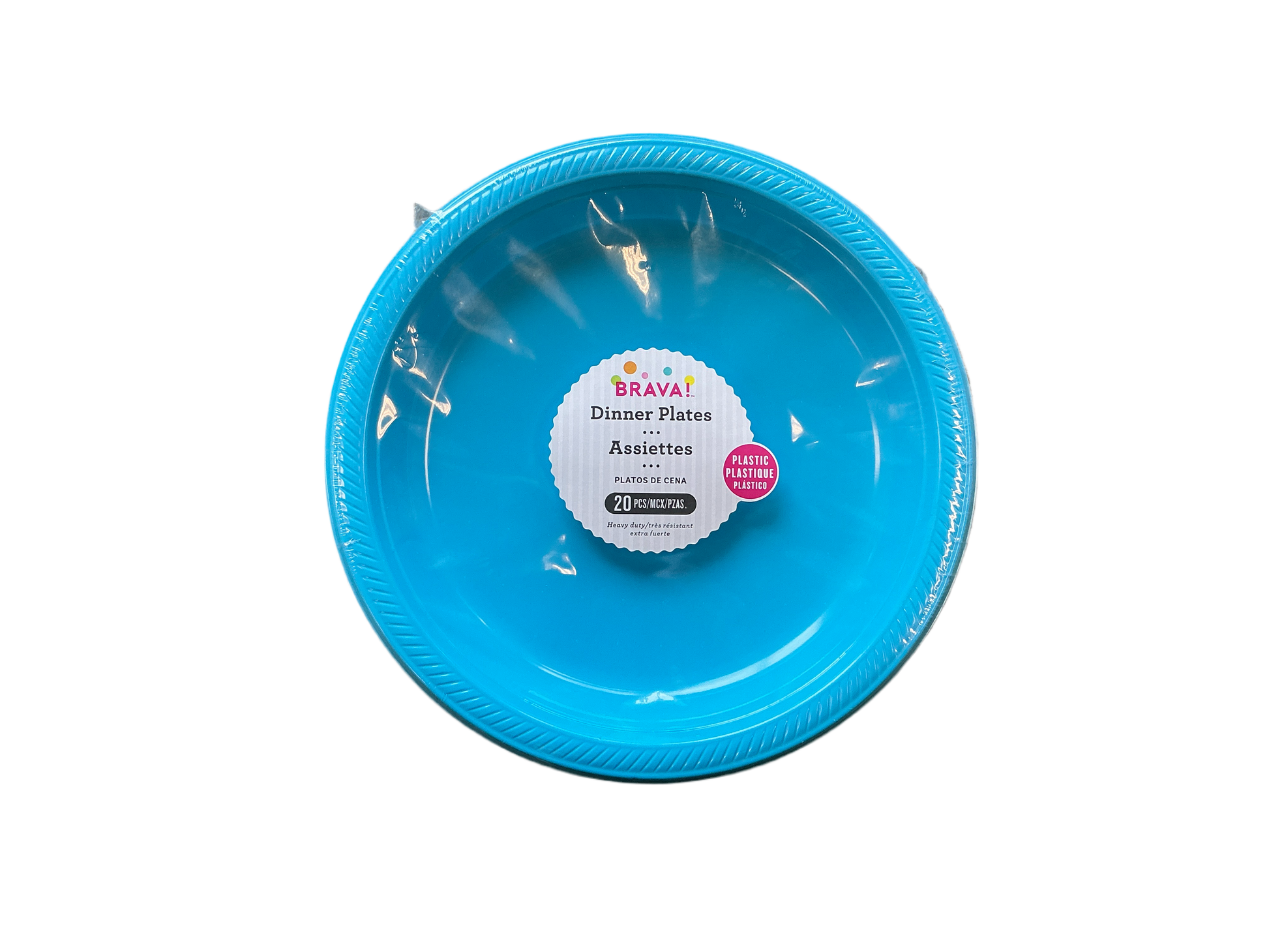 Brava Heavy Duty Plastic Dinner Plates 20PCS Light Blue

10.25in