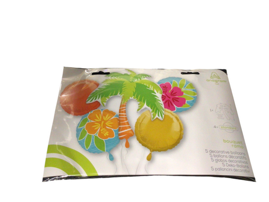 Anagram Mylar 5pc Balloon Boquet- Summer scene