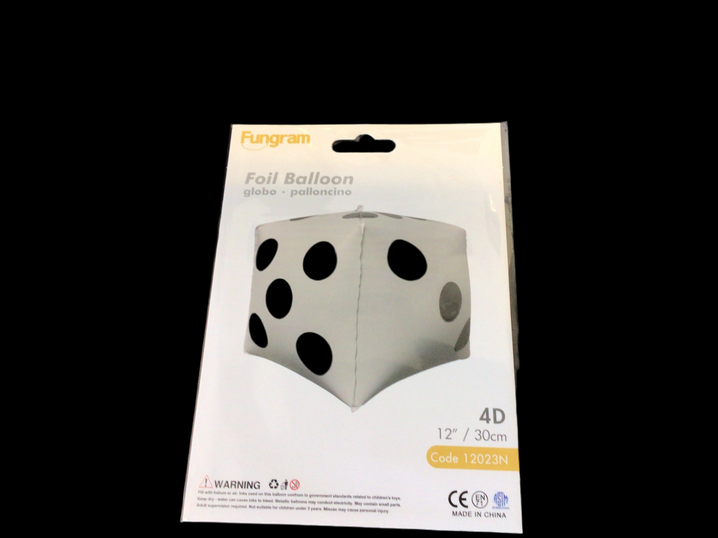 Fungram  12023N Cube shape White Dice with black numbers