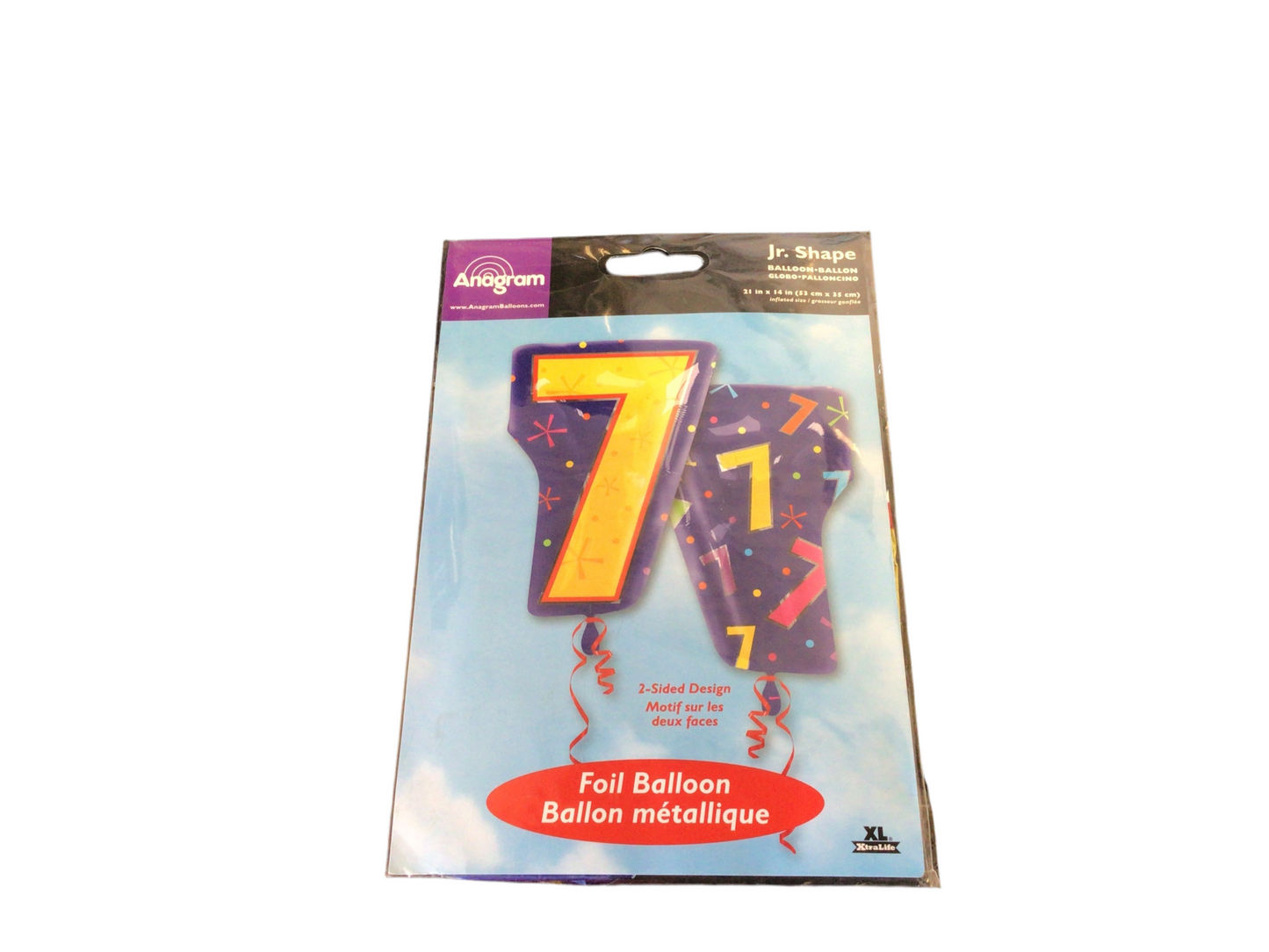 Anagram JrShape Mylar Balloon - number7 multi colored