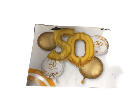 Anagram Mylar 5pc Balloon Boquet-50th Anniversary
