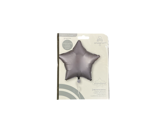 Anagram Standard Mylar Balloon - Star Graphite Satin Luxe

Shimmering Matte Metallic Finish

Uninflated size: 19in

Perfect for all occasions