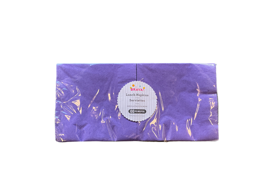 Brava Lunch Napkins 100PCS Purple
* 13inx13in
* 2Ply
* Biodegradable