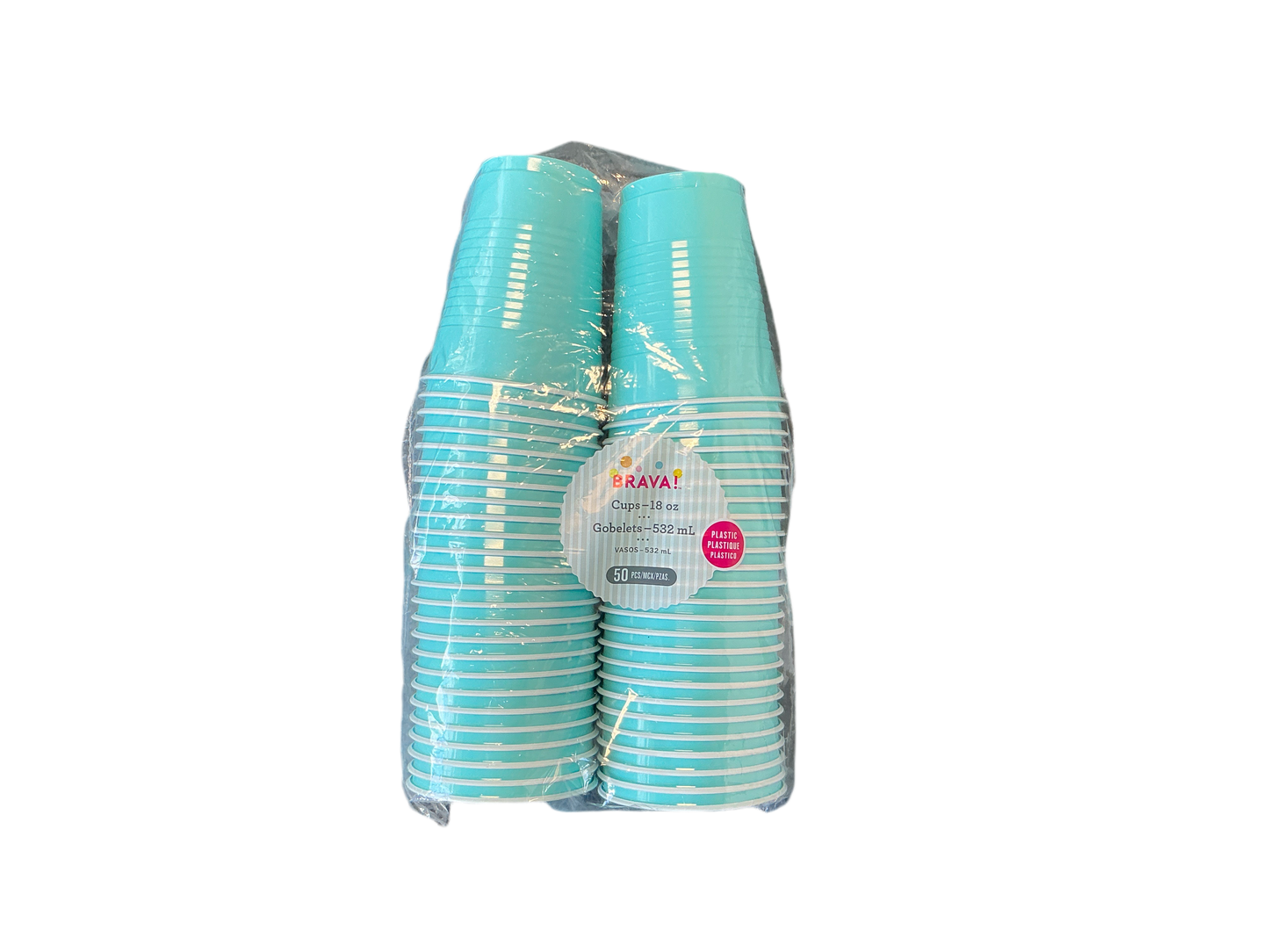 Brava 18oz Plastic Cups Robins Egg Blue 50PCS