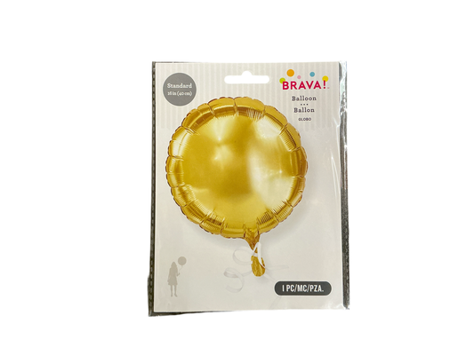 Brava Standard Mylar Balloon - Round Gold

Inflated size: 12.5in

Perfect for all occasions