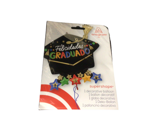Anagram Supershape Grad Mylar Balloon - Felicidades Graduado