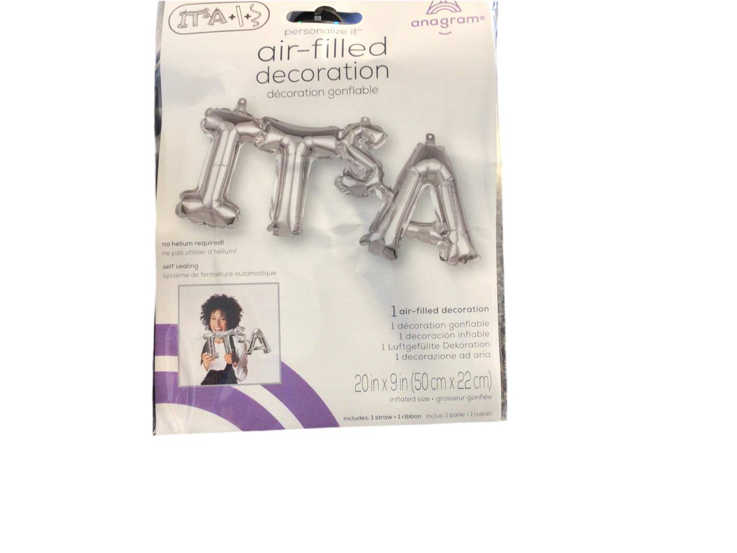 Anagram Air filled  Mylar Balloon - Silver It’s A