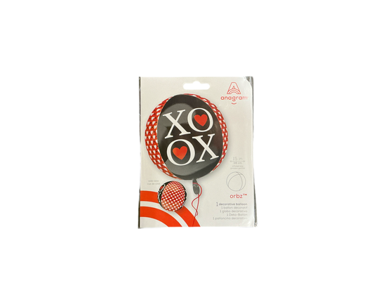 Anagram Standard Mylar Balloon - Orbz XOXO

Red with black & white hearts on two sides

black base with white XOXO with red hearts in the ‘O’

Inflated size: 15in x 16in