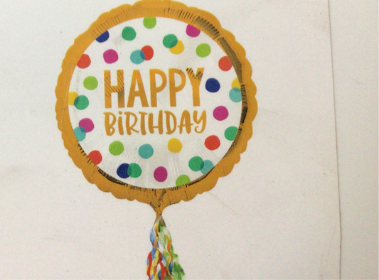 Anagram Supershape Mylar Balloon - Balloon Bash with fringe Pom Pom