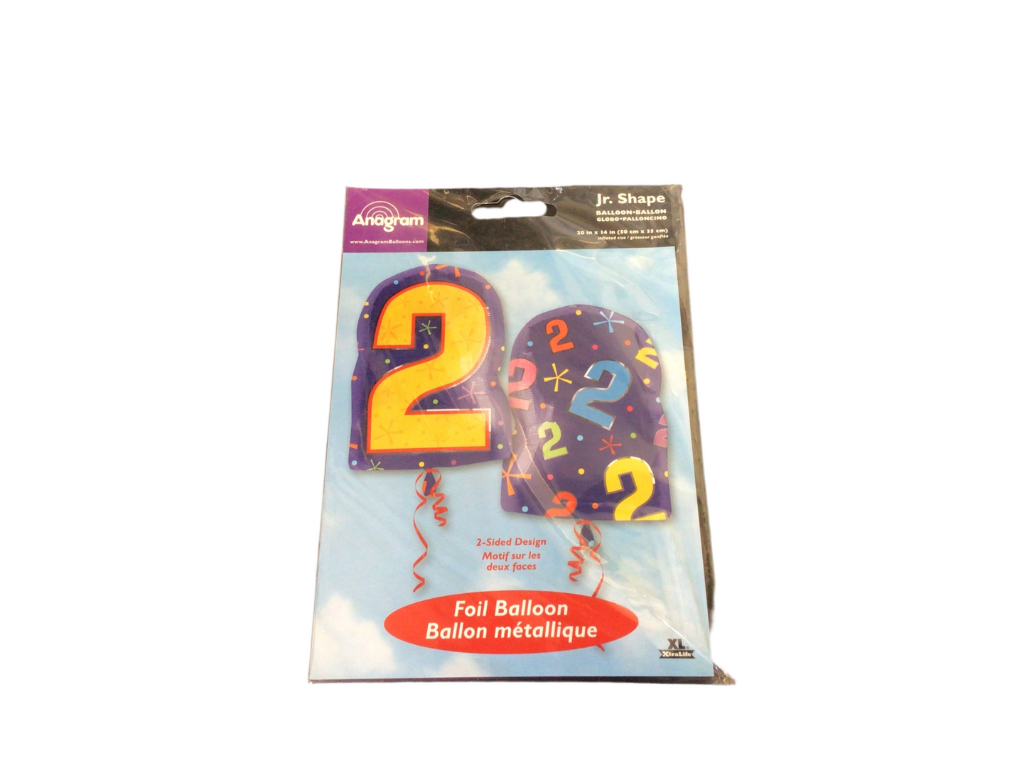 Anagram JrShape Mylar Balloon - number2 multi colored