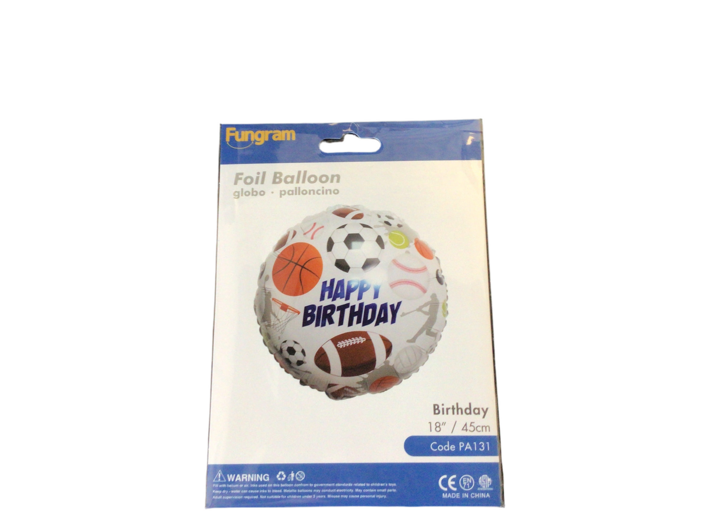 Fungram standard Pa131 Happy Birthday with sport balls