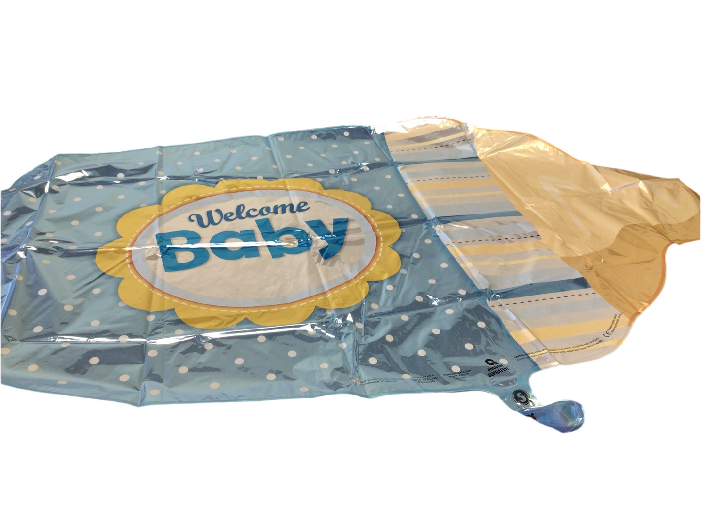 Qualatex Supershape Mylar Balloon - Blue bottle Welcome Baby