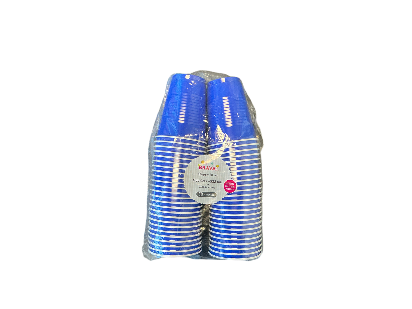 Brava 18oz Plastic Cups Royal Blue 50PCS